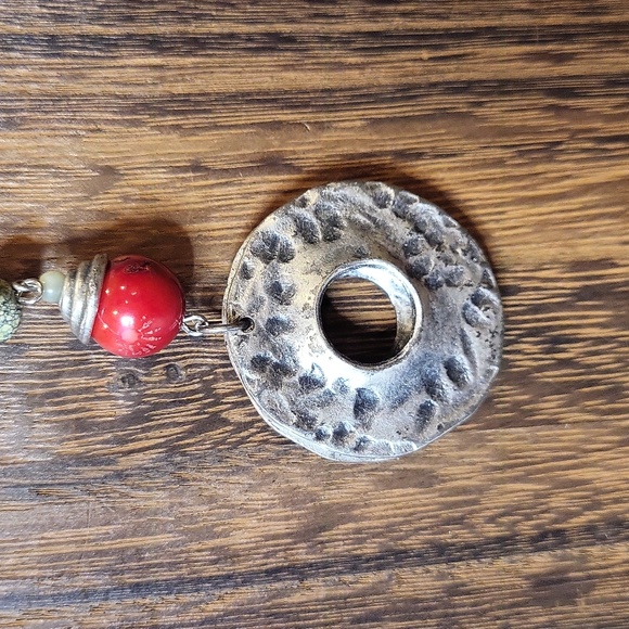 Vintage Vtg Native American Navajo Unakite Nugget Adjustable Length Necklace - Picture 2 of 13